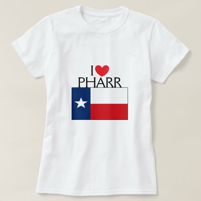 T-shirt J'aime Pharr, le Texas (Design devant)