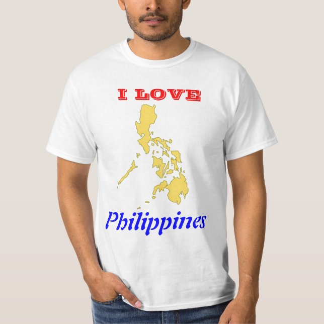 T-shirt J'aime Philippines avec la carte (Devant)