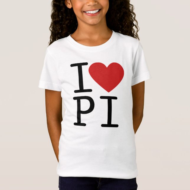 T-Shirt J'aime pi (la chemise d'enfants) (Devant)