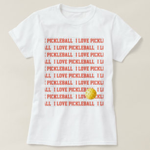 T-shirt J'AIME PICKLEBALL Sports amusant Yellow Ball Net T