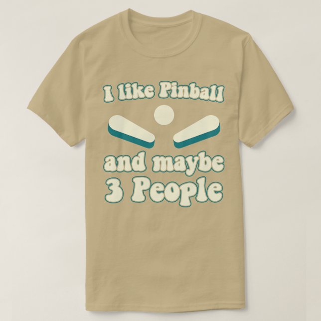 T-shirt J'aime Pinball et 3 Personnes Machines Arcade Funn (Design devant)
