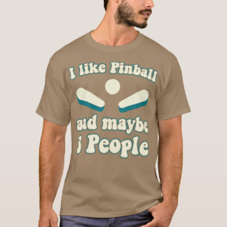 T-shirt J'aime Pinball et 3 Personnes Machines Arcade Funn