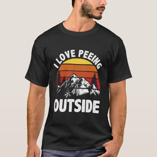 T-shirt J'Aime Pisser À L'Extérieur De Camping Drôle (Devant)