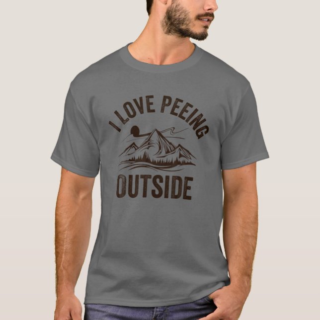 T-shirt J'Aime Pisser À L'Extérieur De Funny Camping Rando (Devant)