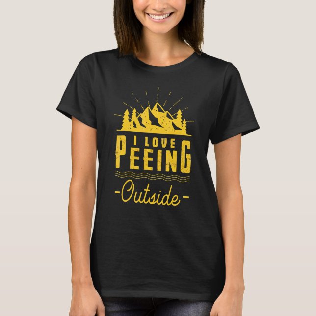 T-shirt J'Aime Pisser À L'Extérieur Randonnée Camping À L' (Devant)