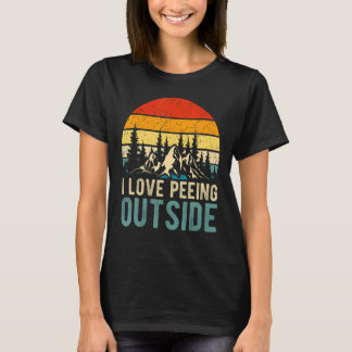 T-shirt J'Aime Pisser À L'Extérieur Randonnée De Camping R