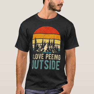 T-shirt J'Aime Pisser À L'Extérieur Randonnée De Camping R
