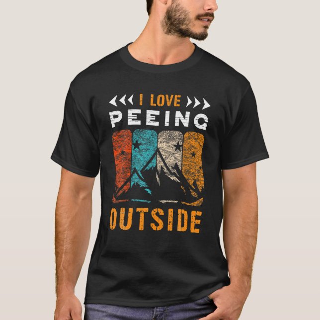 T-shirt J'Aime Pisser Dehors Bigfoot Urinate Camp Tree Sal (Devant)