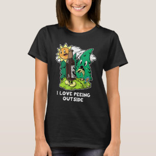 T-shirt J'Aime Pisser Dehors Camping Rétro Boire Hiki
