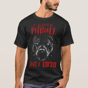 T-shirt J'aime pitbull depuis 1970