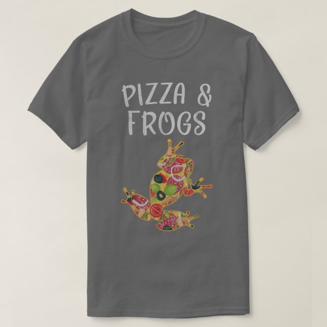 T-shirt J'aime Pizza et Grenouilles Drôle Frog Pizza Amate (Design devant)