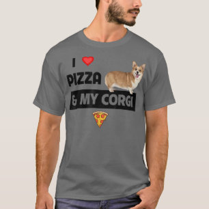 T-shirt J'Aime Pizza Et Mon Propriétaire De Chien De Corgi