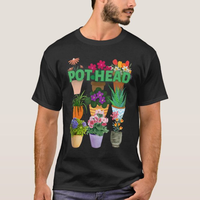 T-shirt J'aime plante POT HEAD (Devant)