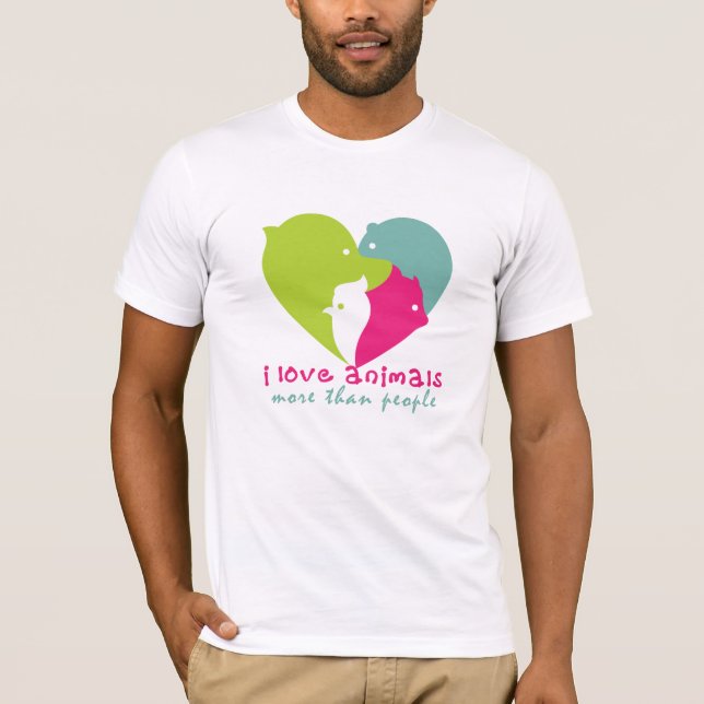 T-shirt j'aime plus les animaux que les gens (Devant)