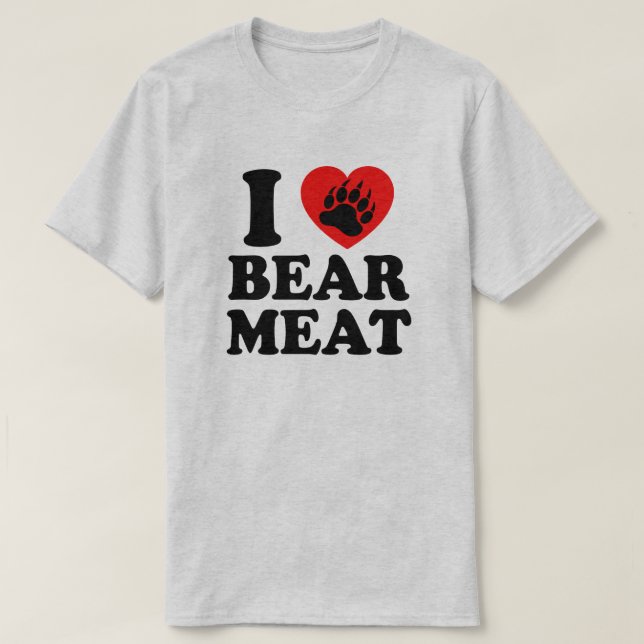 T-SHIRT J'AIME PORTER DE LA VIANDE. (Design devant)