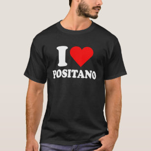 T-shirt J'aime Positano J'aime Italie Voyage Cœur Côte Ama
