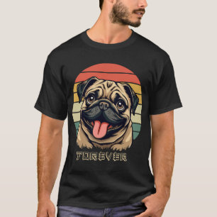 T-shirt J'aime Pug pour toujours � Conception de mignon Pu
