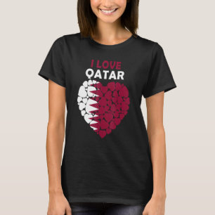 T-shirt J'aime Qatar Fier d'être drapeau qatari Qatar