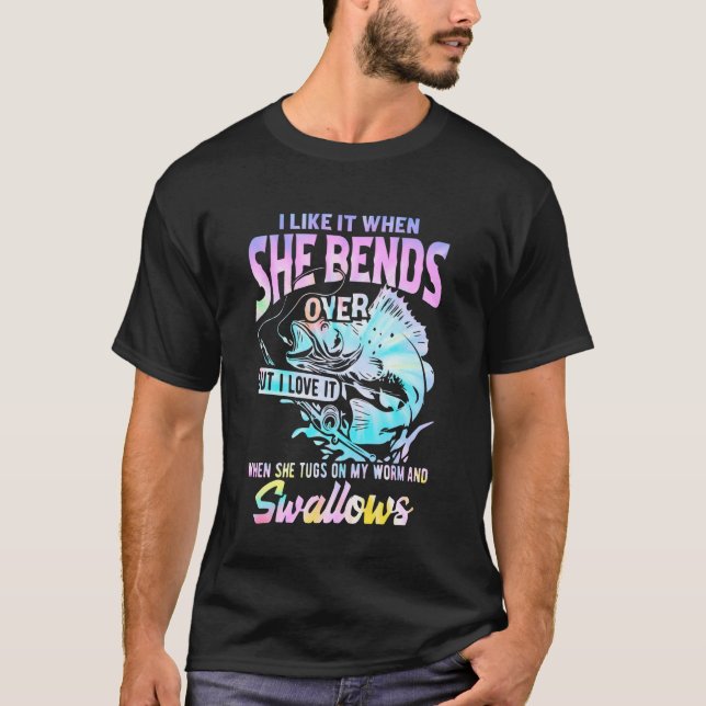 T-shirt J'aime quand elle se penche sur les pêcheurs (Devant)