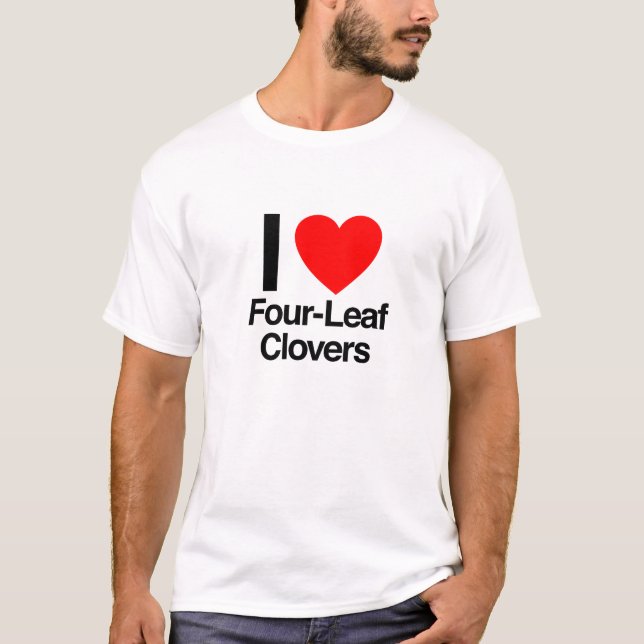T-shirt j'aime quatre trèfles (Devant)
