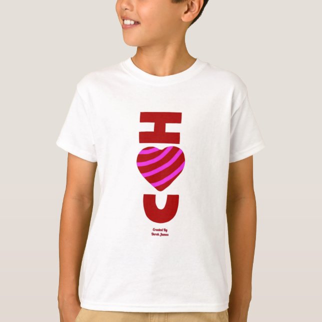 T-shirt J'aime que vous garçons Blanc Basic T Chemise (Devant)