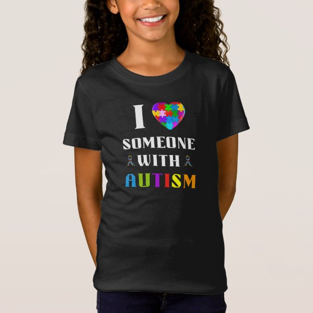 T-Shirt J'aime quelqu'un atteint d'autisme (Devant)