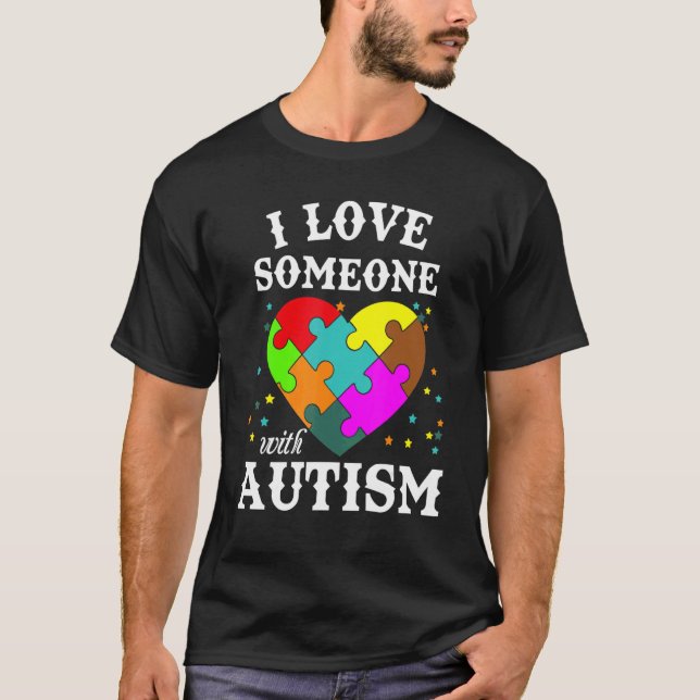 T-shirt J'aime quelqu'un avec autisme (Devant)
