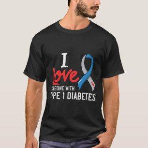 T-shirt J'Aime Quelqu'Un Avec Diabète Type 1 Cadeau Diabét