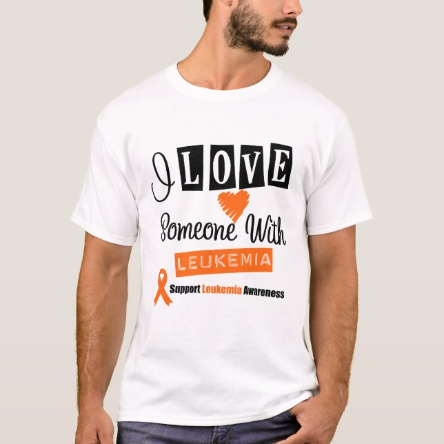 T-shirt J'aime quelqu'un avec la leucémie (Devant)