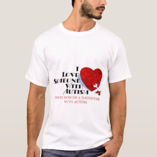 T-shirt J'aime quelqu'un avec l'autisme