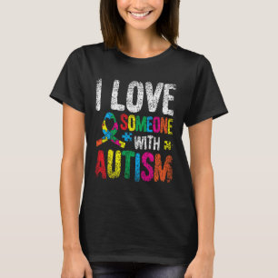 T-shirt J'aime quelqu'un avec l'autisme Autiste Autistes d