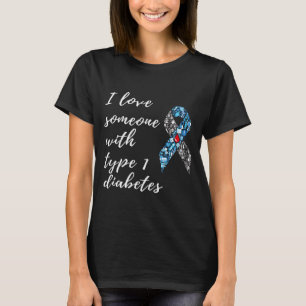 T-shirt J'Aime Quelqu'Un Avec Le Diabète De Type 1