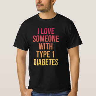 T-shirt J'Aime Quelqu'Un Avec Le Diabète De Type 1