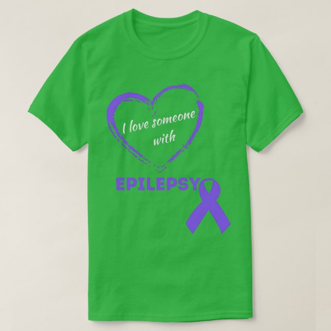 T-shirt J'Aime Quelqu'Un Avec L'Épilepsie Purple Sensibili (Design devant)