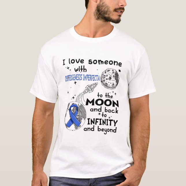 T-shirt J'aime quelqu'un avec Ostéogenèse Imperfecta (Devant)