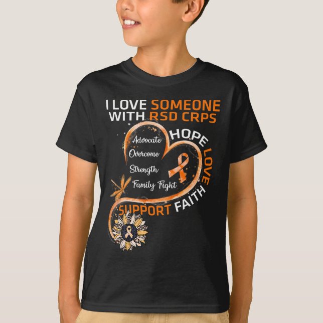 T-shirt J'aime quelqu'un avec RSD CRPS Sensibilisation Dra (Devant)