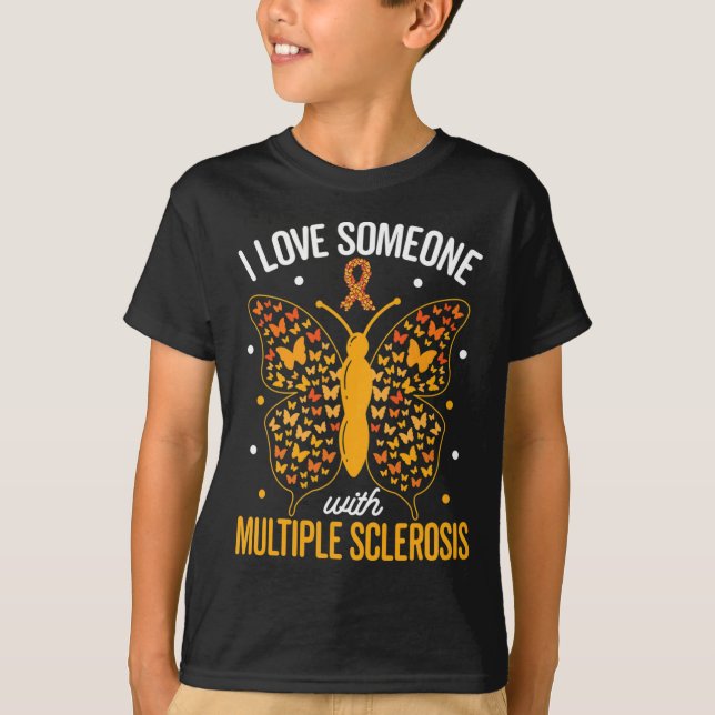 T-shirt J'Aime Quelqu'Un Avec Sclérose En Plaques Multiple (Devant)