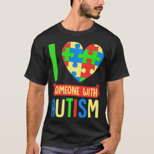 T-shirt J'aime quelqu'un avec Sensibilisation sur l'autism