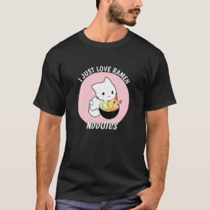 T-shirt J'Aime Ramen Amusant Anime Chat nouilles Japonaise