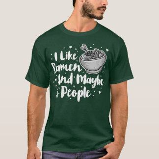 T-shirt J'Aime Ramen Et Peut-Être 3 Personnes, Cool Anime 