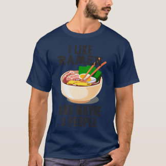 T-shirt J'Aime Ramen Et Peut-Être 3 Personnes, Cool Anime 