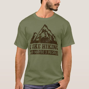 T-shirt J'Aime Randonnée Peut-Être 3 Personnes Drôle Chemi