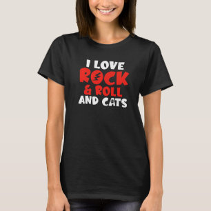 T-shirt J'aime Rock and Roll and Cats Rocker