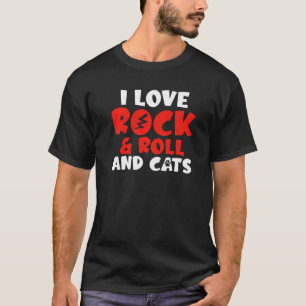 T-shirt J'aime Rock and Roll and Cats Rocker