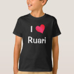 T-shirt J'aime Ruari<br><div class="desc">I Love Ruari coeur design. De mignonnes idées cadeaux d'anniversaire.</div>