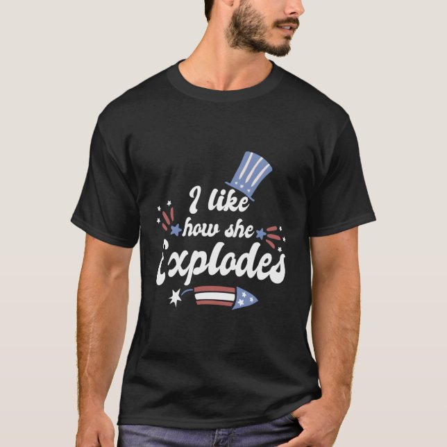 T-shirt J'Aime Sa Façon De Feux 4 juillet (Devant)
