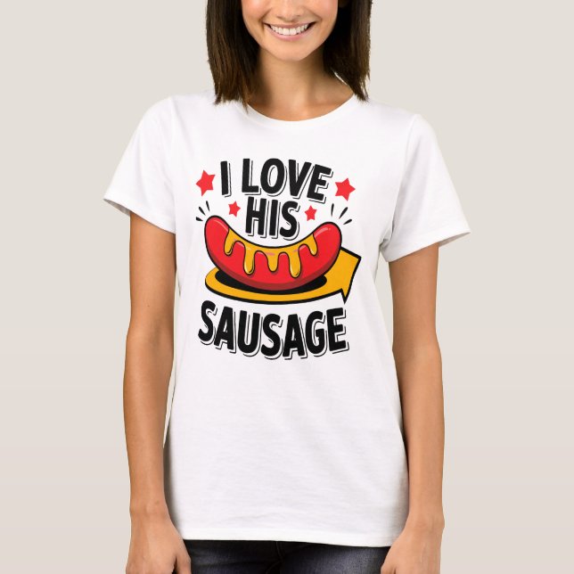 T-shirt J'Aime Sa Saucisse Drôle Tee (Devant)