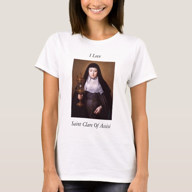T-shirt j'aime saint clare d'assisi (Devant)