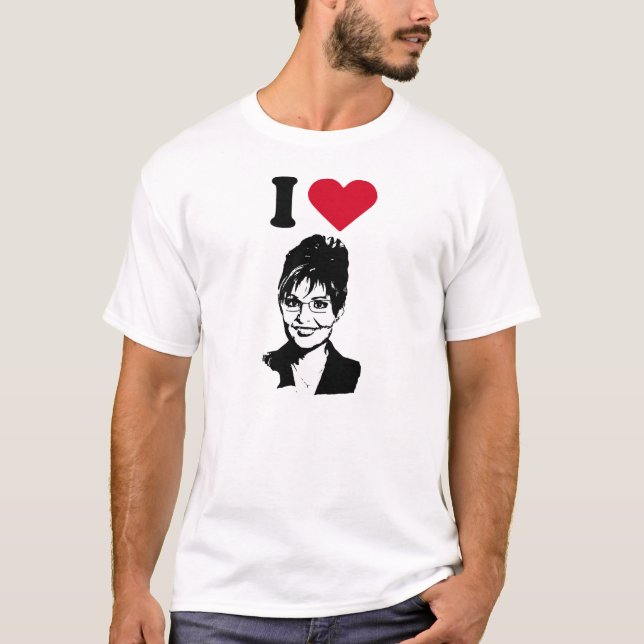 T-shirt J'aime Sarah Palin (Devant)