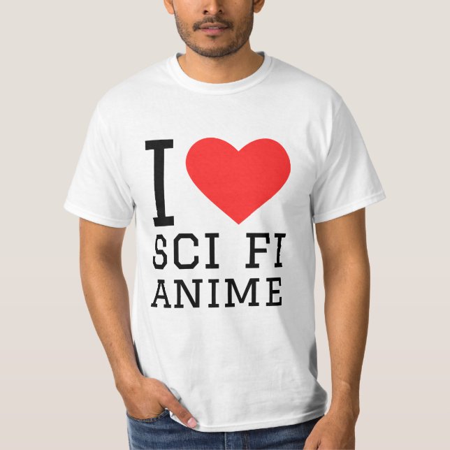 T-shirt J'aime sci fi anime (Devant)